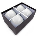 Zestaw 4 czarek `Happy White` 150ml