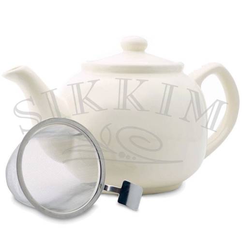 `Plint` Cream Teapot 1200ml with Strainer