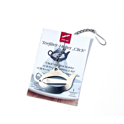 Klips metalowy na łańcuszku do filtrów papierowych