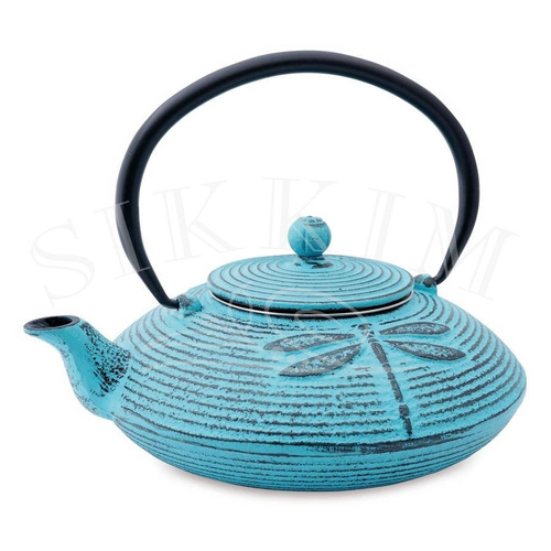 Czajnik żeliwny `Dragonfly Turkusowy` 800ml