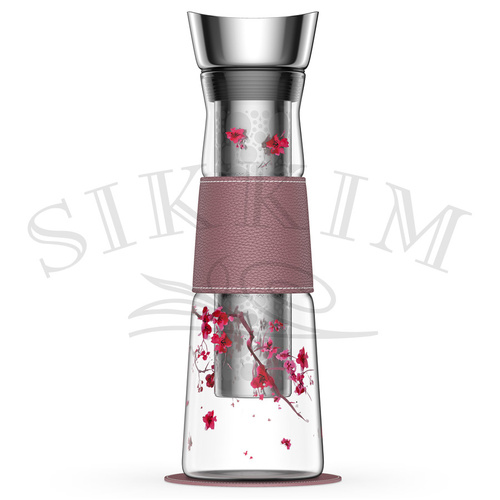 Karafka Szklana JM z zaparzaczem `Kwiat Wiśni` 1250ml