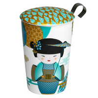 Kubek termiczny JM z zaparzaczem `Mała Gejsza Petrol` 350ml