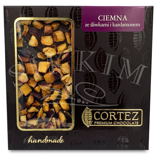 Cortez Czekolada Ciemna ze Śliwkami i Kardamonem 85g