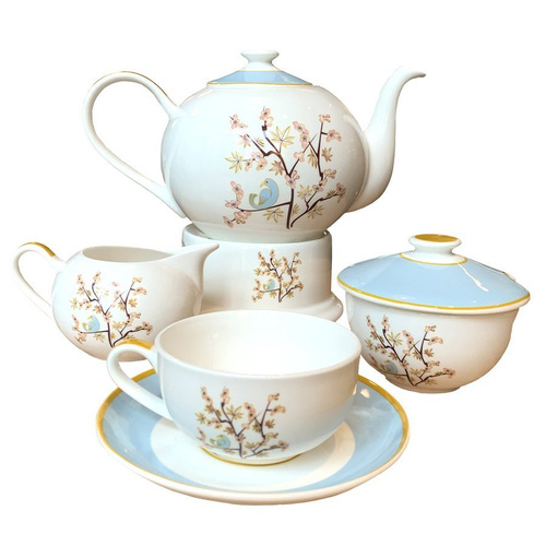 `Michiko` Zestaw czajnik z czterema filiżankami oraz cukiernicą i mlecznikiem