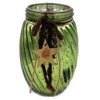 Lampion szklany `Green Christmas`